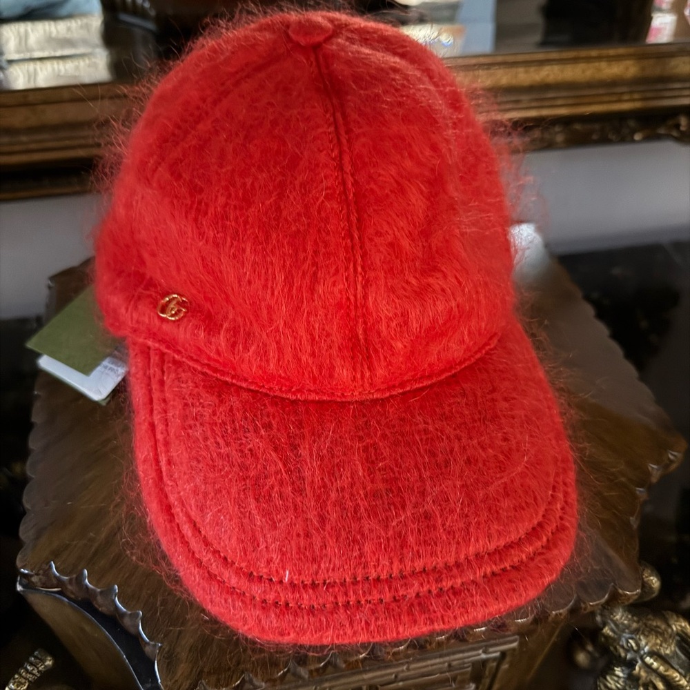 Gucci mohair Red Fuzzy Cap